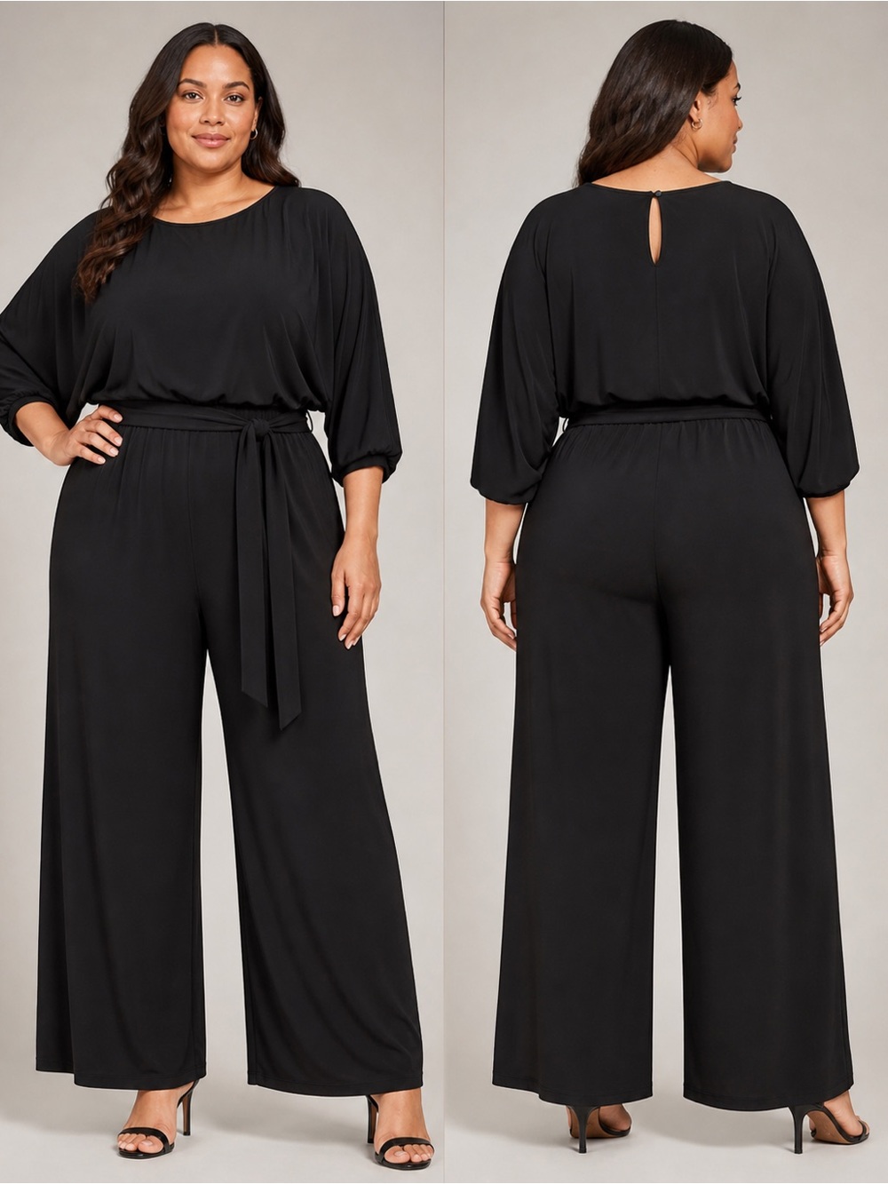 dressbarn Black Maxi jumpsuit Plus XL - Picture 2 of 10